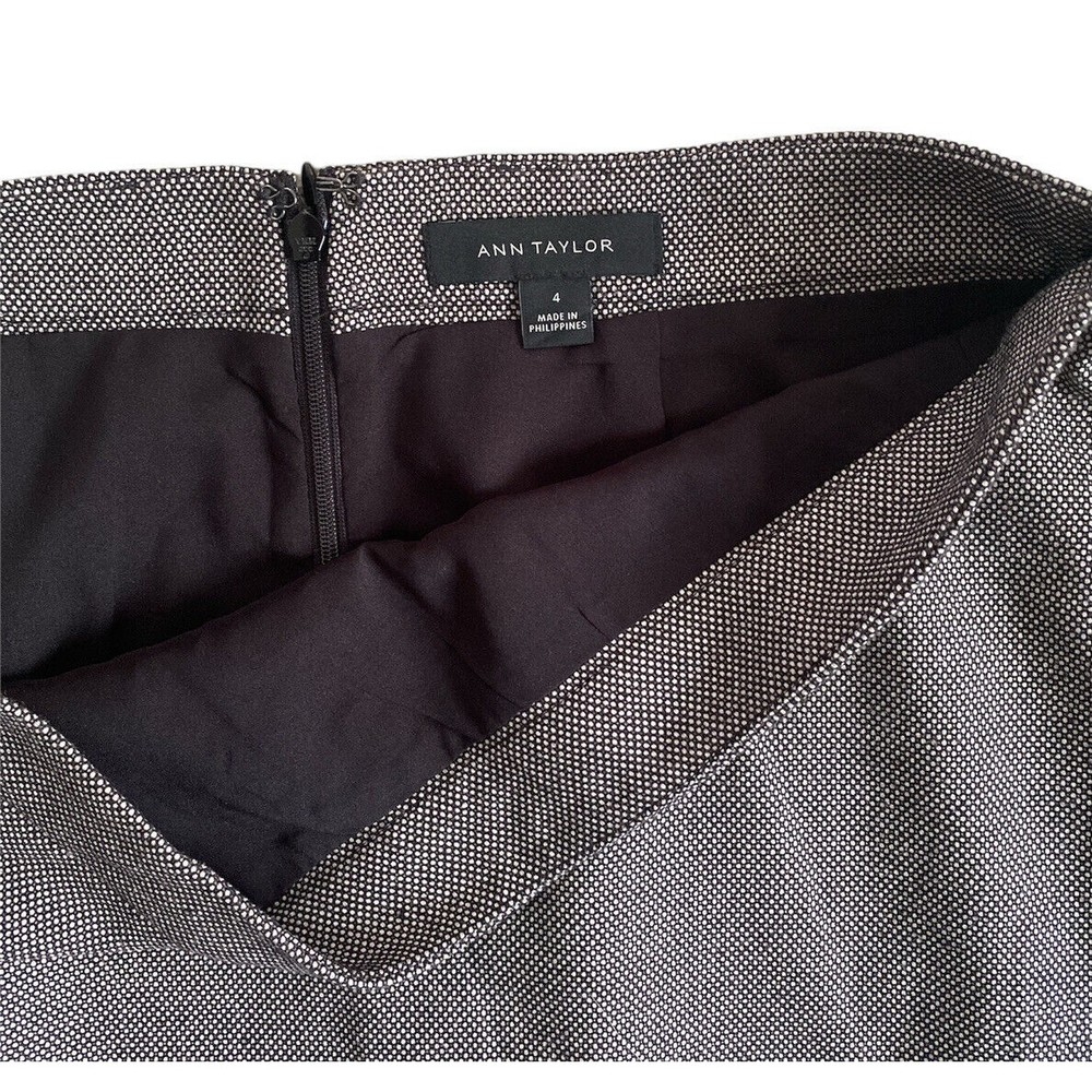 Ann Taylor Pencil Skirt Birdseye Womens Sz 4 Gray Career Professional